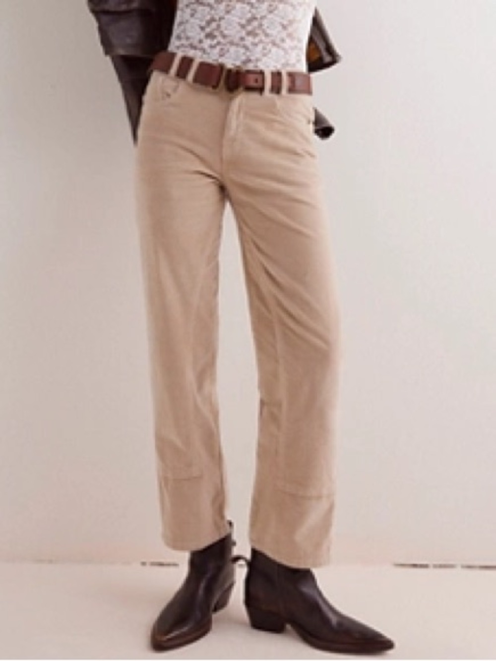 We The Free People High Rise Straight Risk Taker Birch Corduroy Size 29